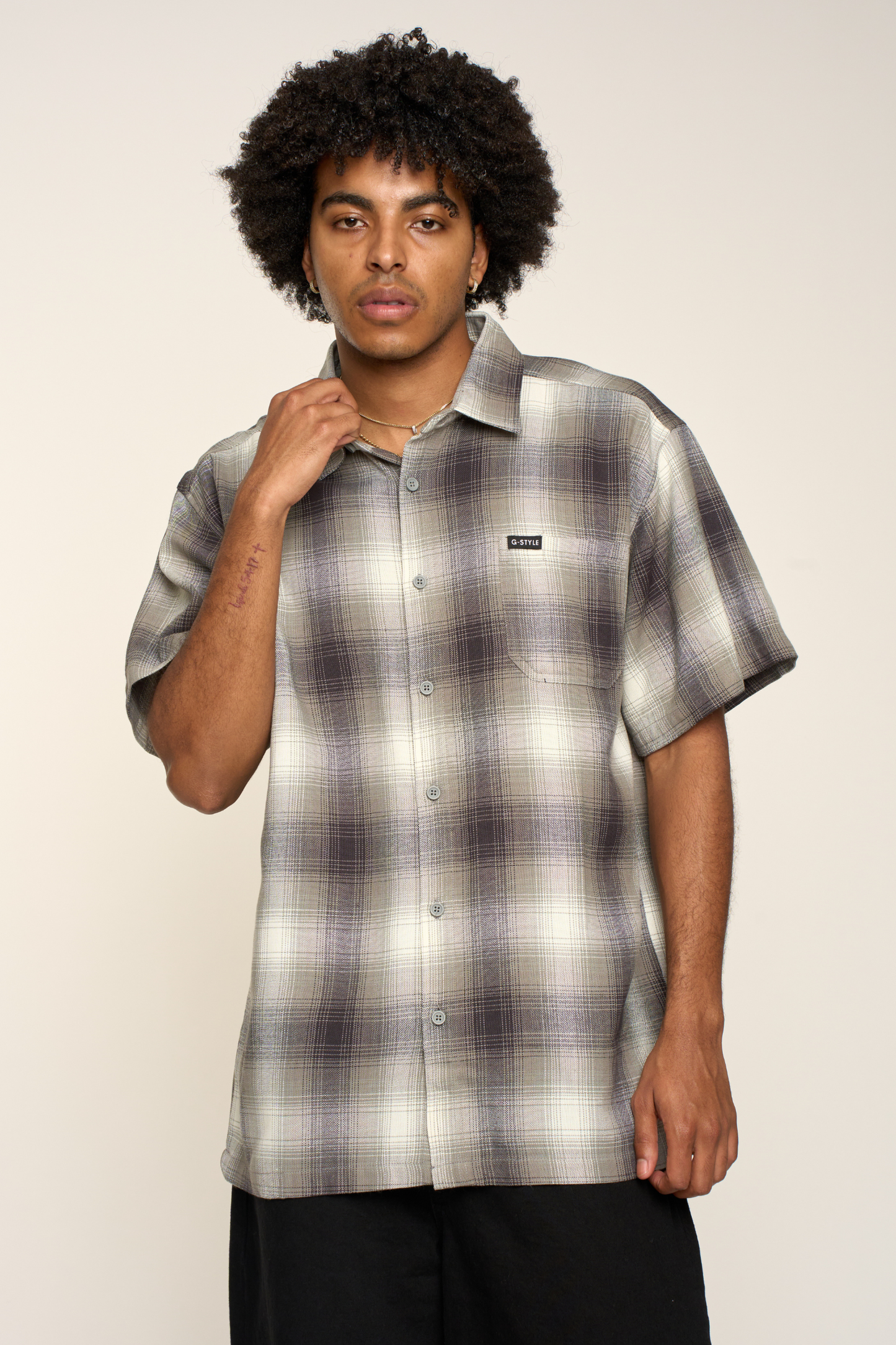 Plaid Short Sleeve Button Up Shirt