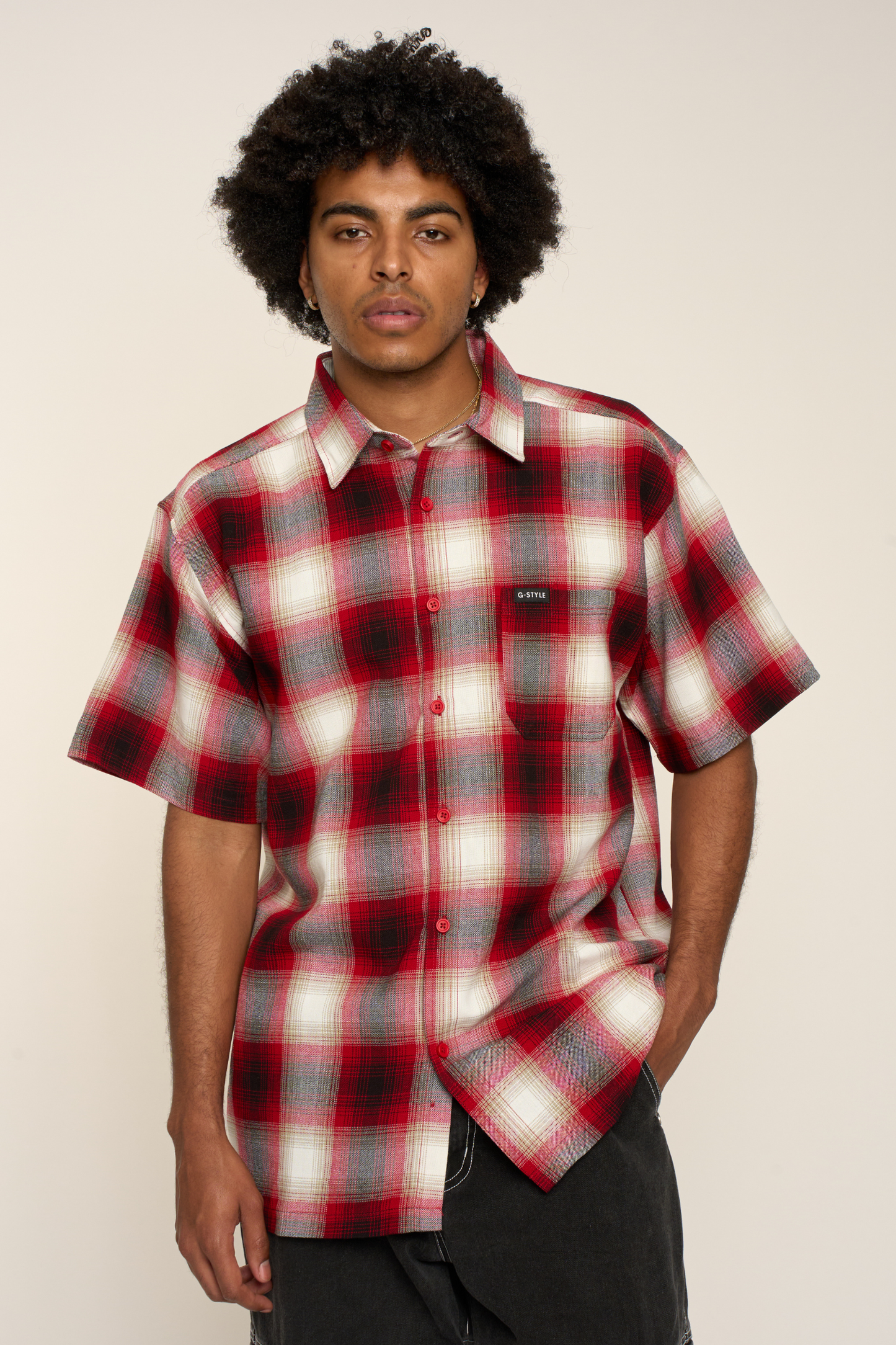 Plaid Short Sleeve Button Up Shirt