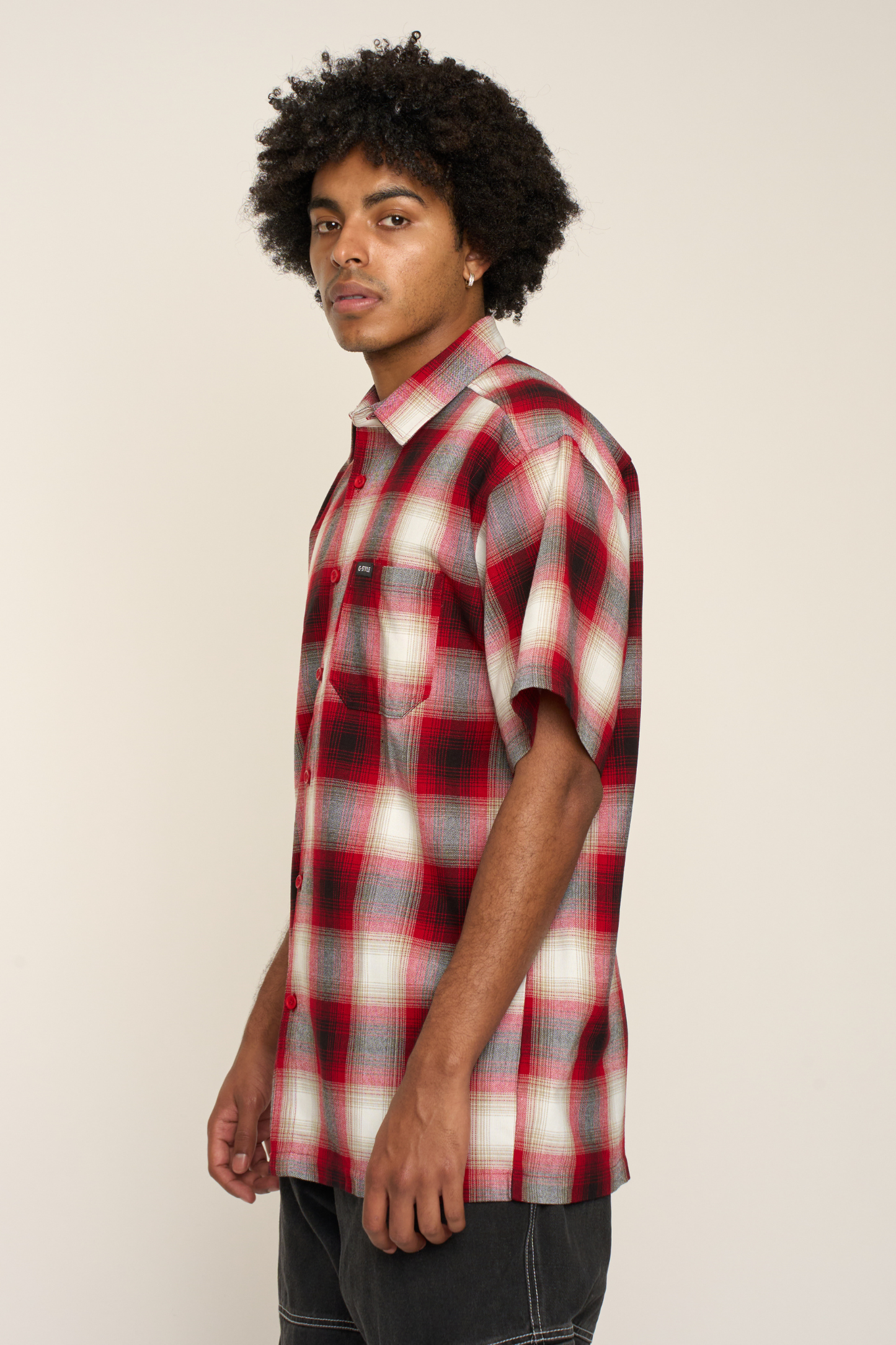 Plaid Short Sleeve Button Up Shirt