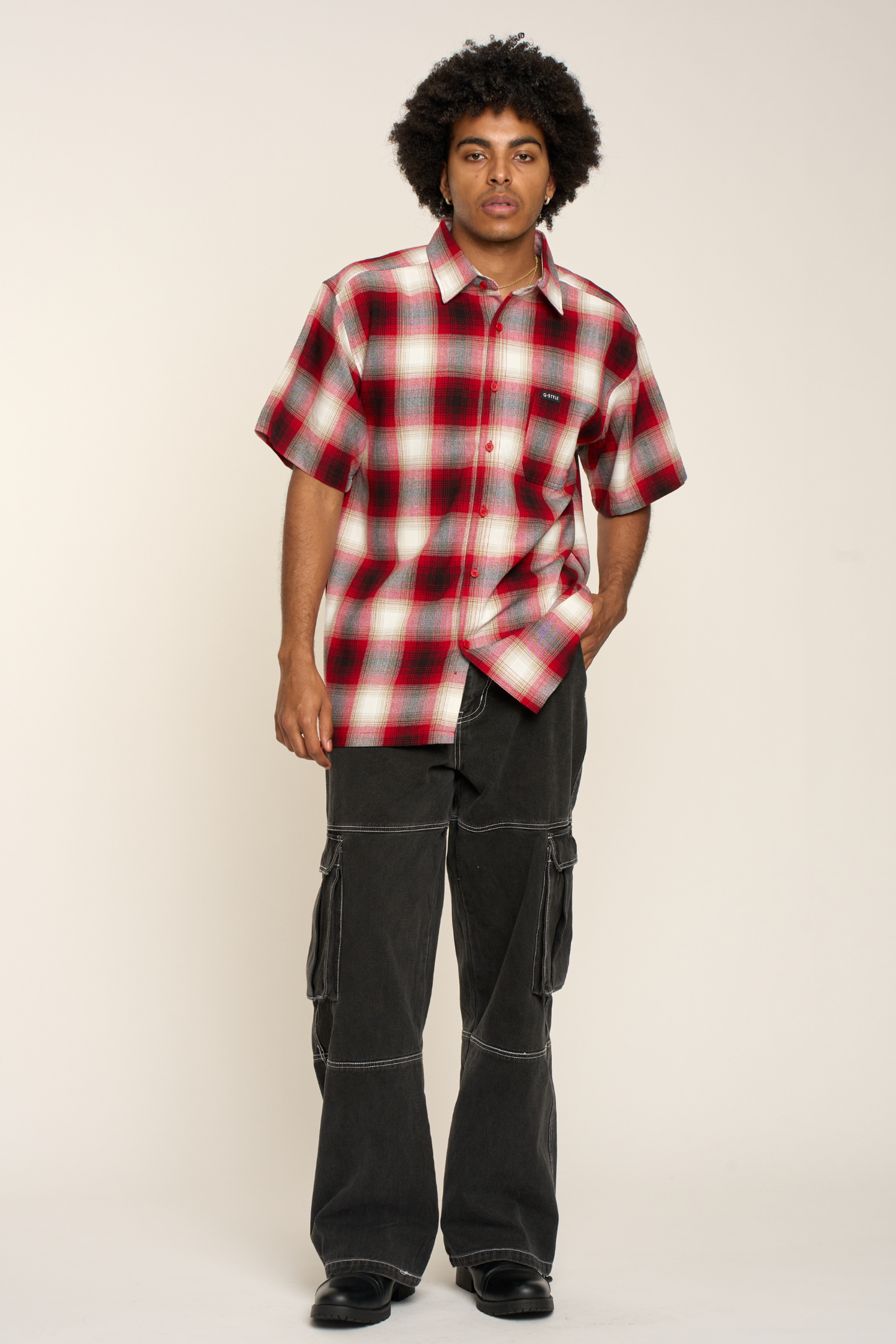 Plaid Short Sleeve Button Up Shirt
