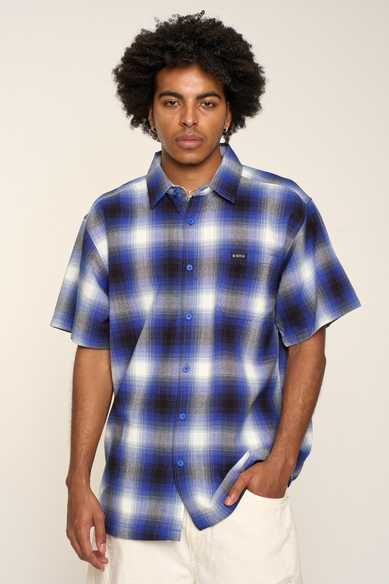 Plaid Short Sleeve Button Up Shirt