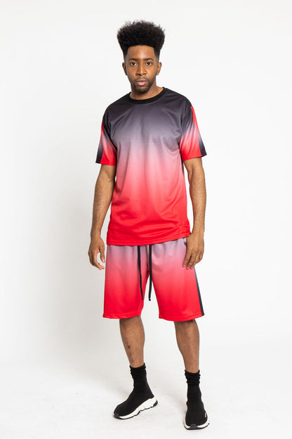 Gradient Ombre T-Shirt and Shorts Set