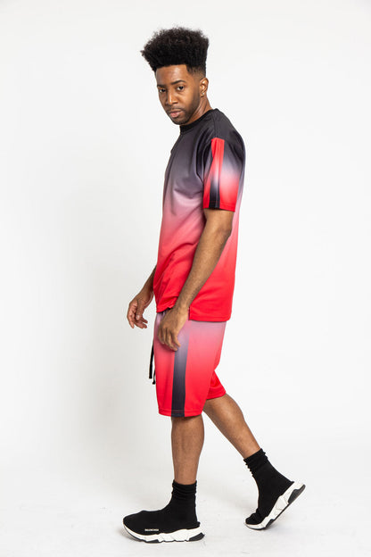 Gradient Ombre T-Shirt and Shorts Set