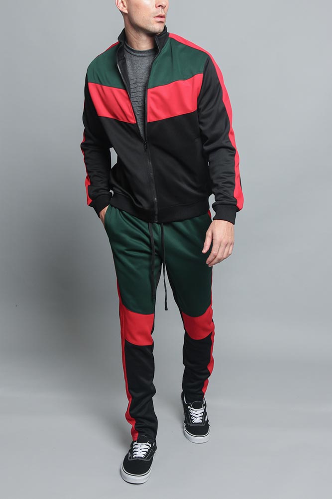 Tri Color Blocked Track Suit