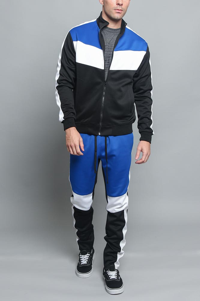 Tri Color Blocked Track Suit