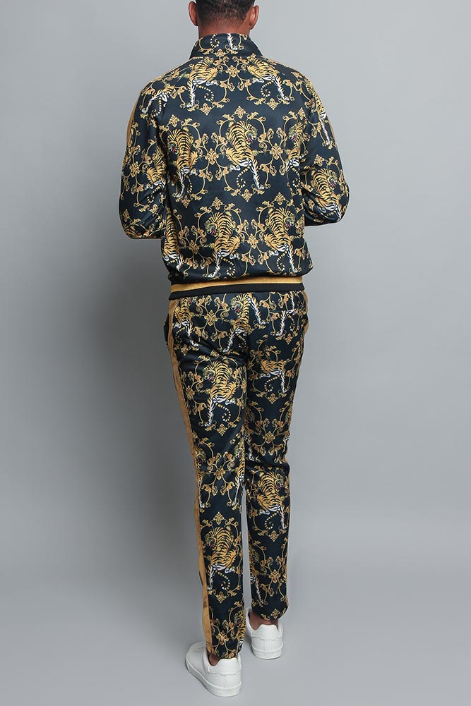 Tiger Print Track Suit Set