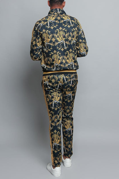 Tiger Print Track Suit Set