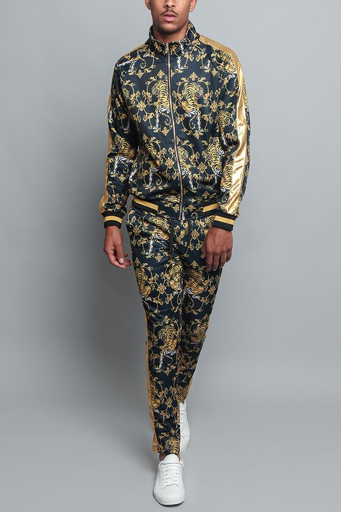 Tiger Print Track Suit Set