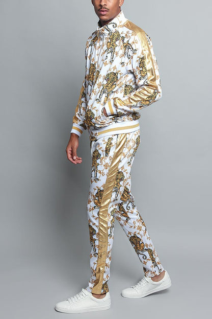 Tiger Print Track Suit Set