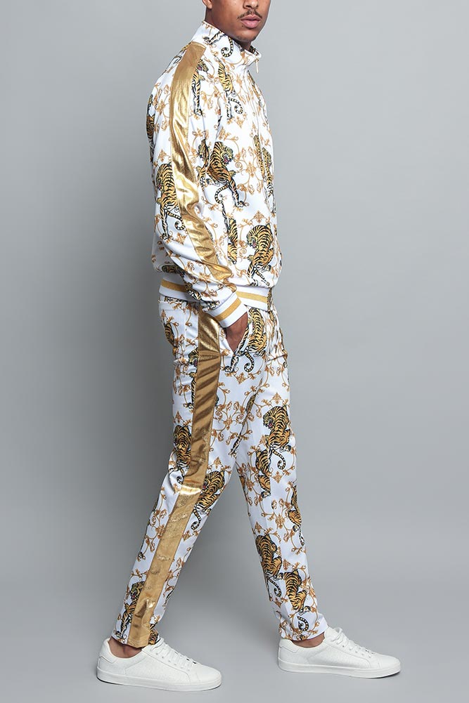 Tiger Print Track Suit Set