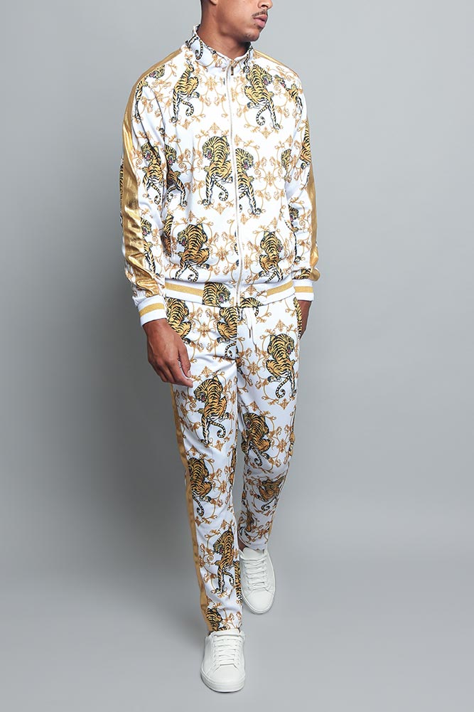 Tiger Print Track Suit Set