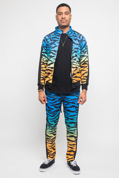 Ombre Gradient Tiger Stripe Tracksuit