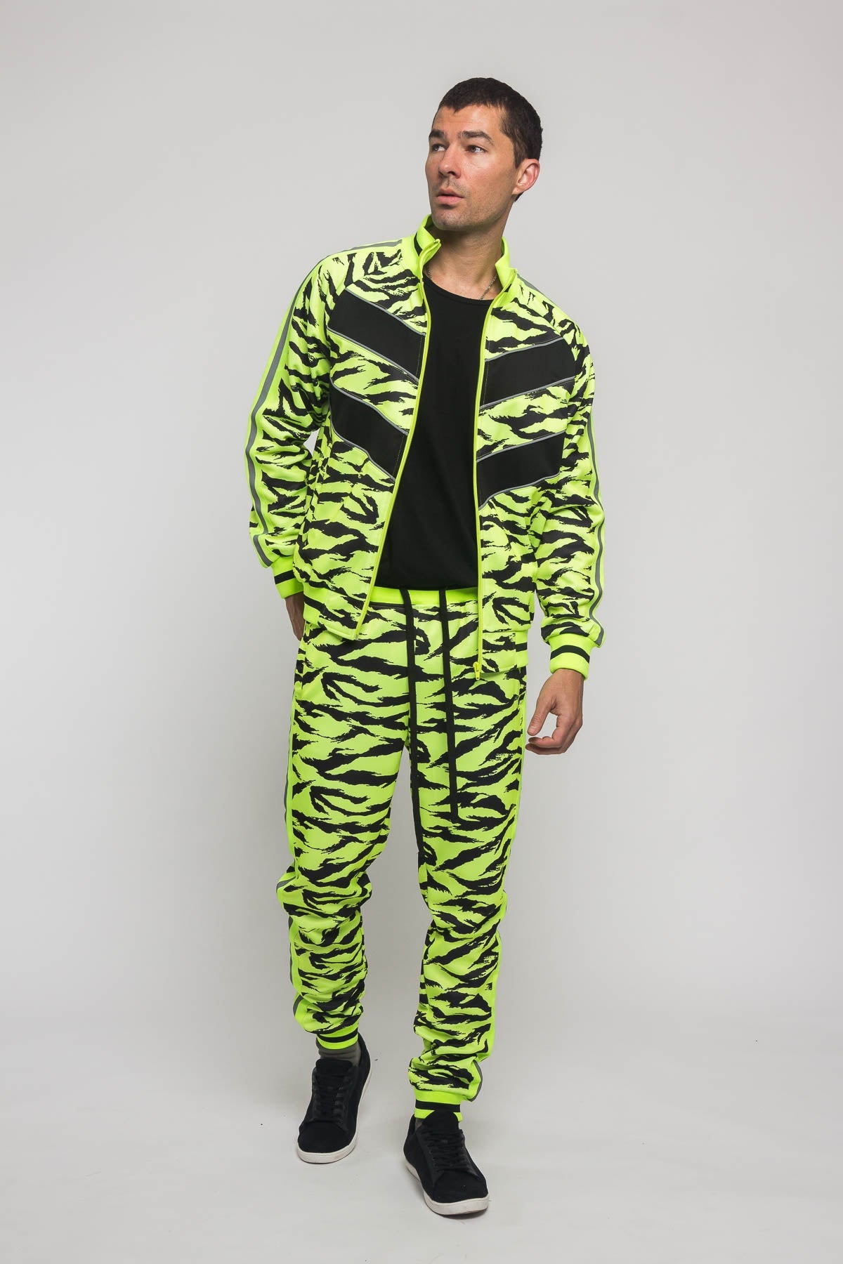Reflective Tape Tiger Stripe Tracksuit