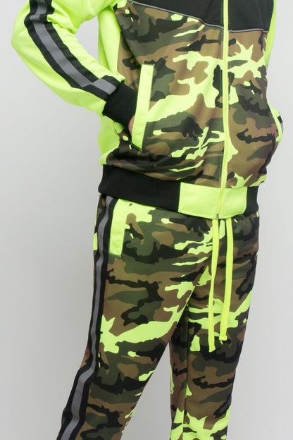 Reflecting Neon Camo Tracksuit