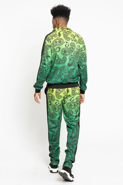 Paisley Gradient Ombre Track Suit Set