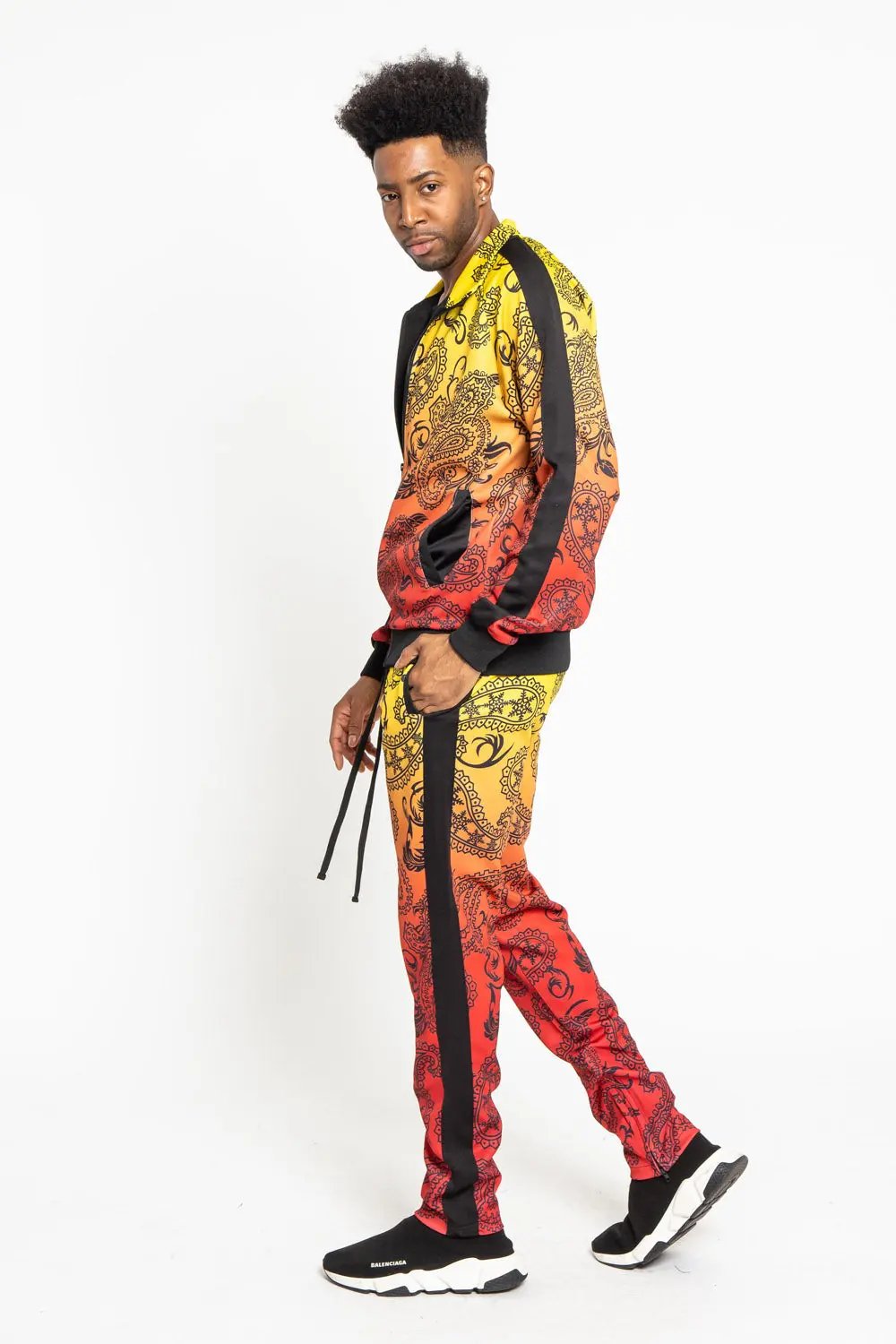 Paisley Gradient Ombre Track Suit Set