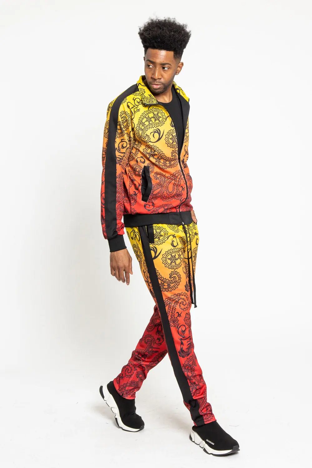 Paisley Gradient Ombre Track Suit Set