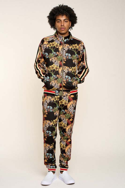 G Striped Floral Tiger Track Suit Set