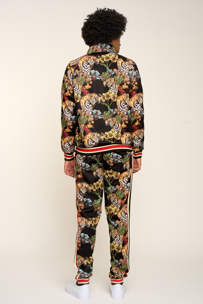 G Striped Floral Tiger Track Suit Set