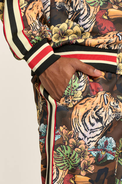 G Striped Floral Tiger Track Suit Set
