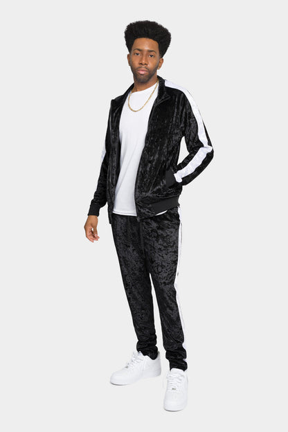 Accented Velour Track Suit