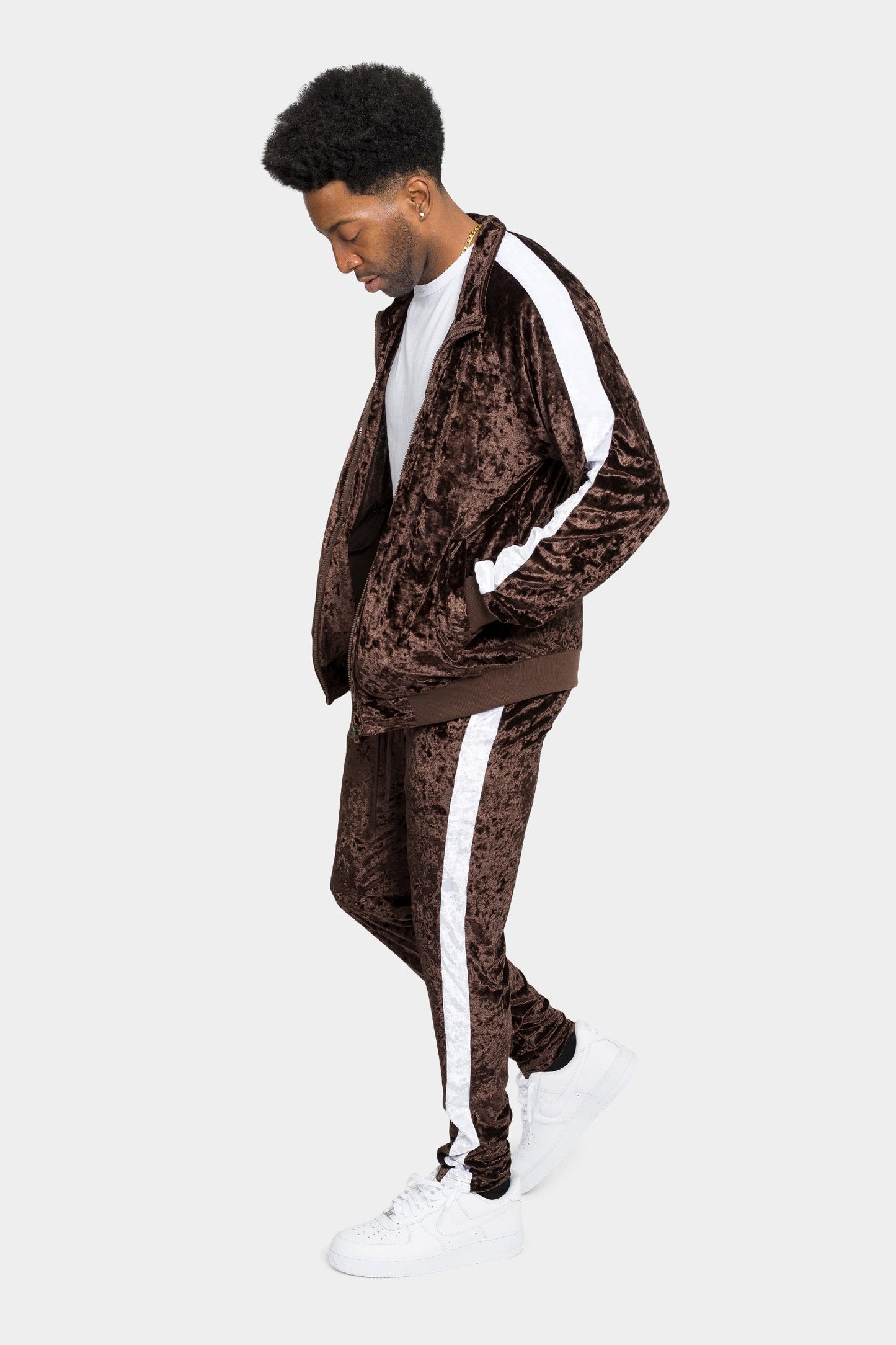 Accented Velour Track Suit