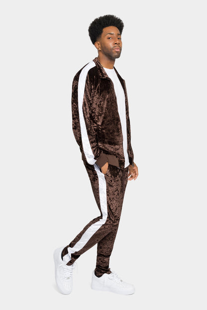 Accented Velour Track Suit
