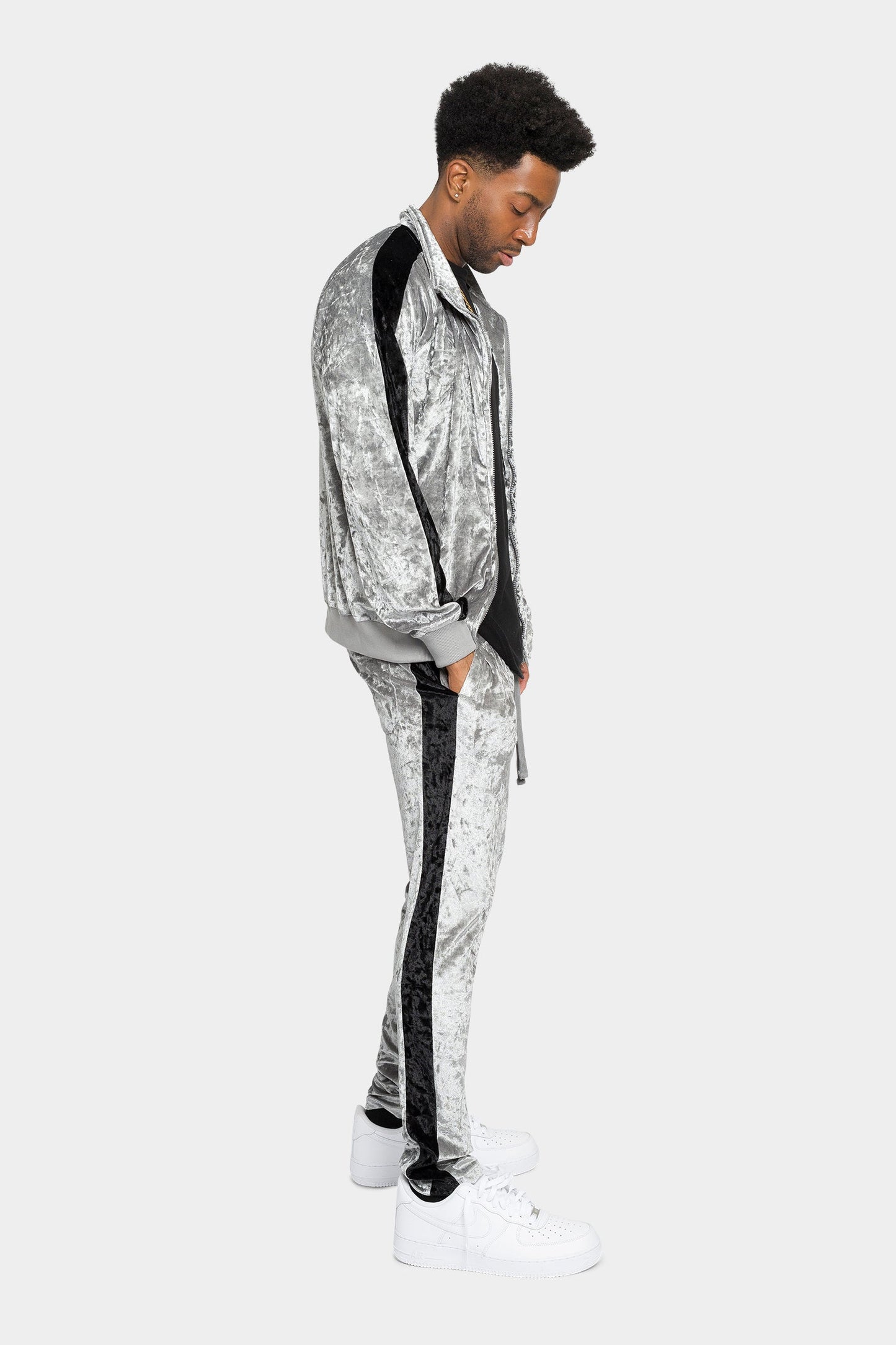 Accented Velour Track Suit