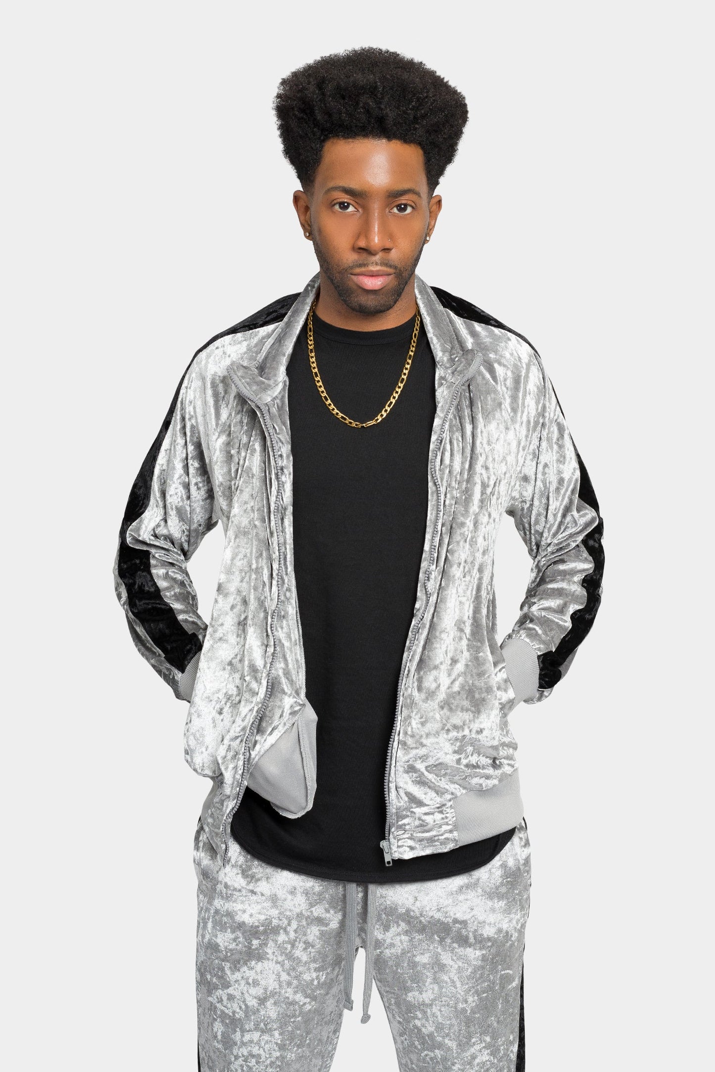 Accented Velour Track Suit