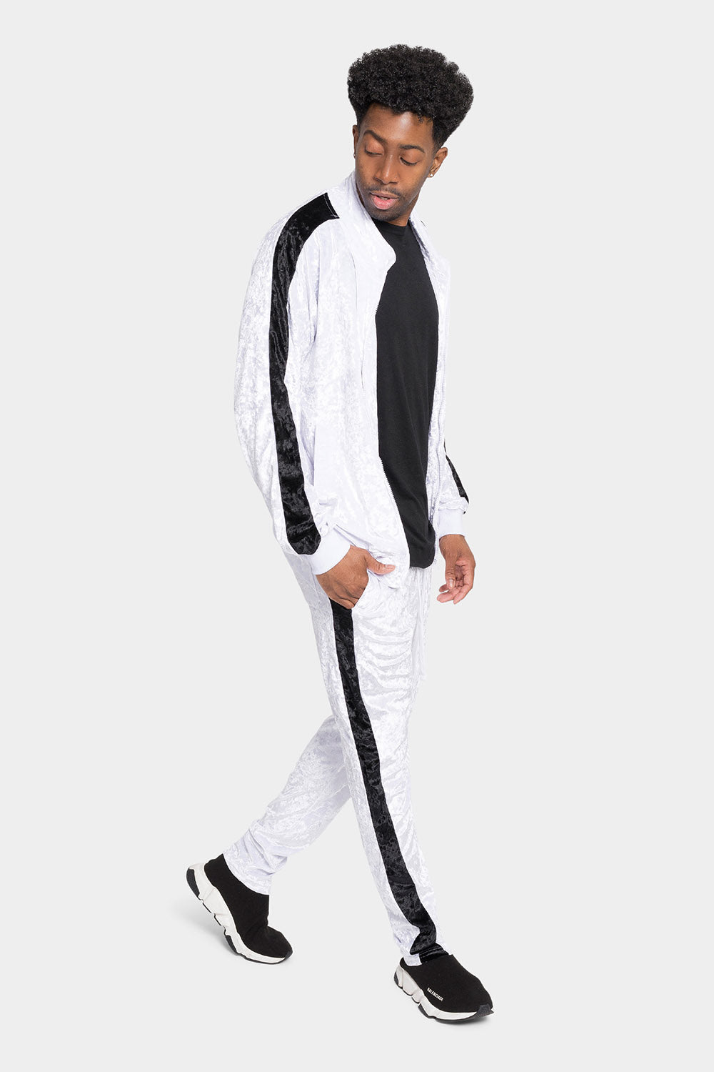 Accented Velour Track Suit