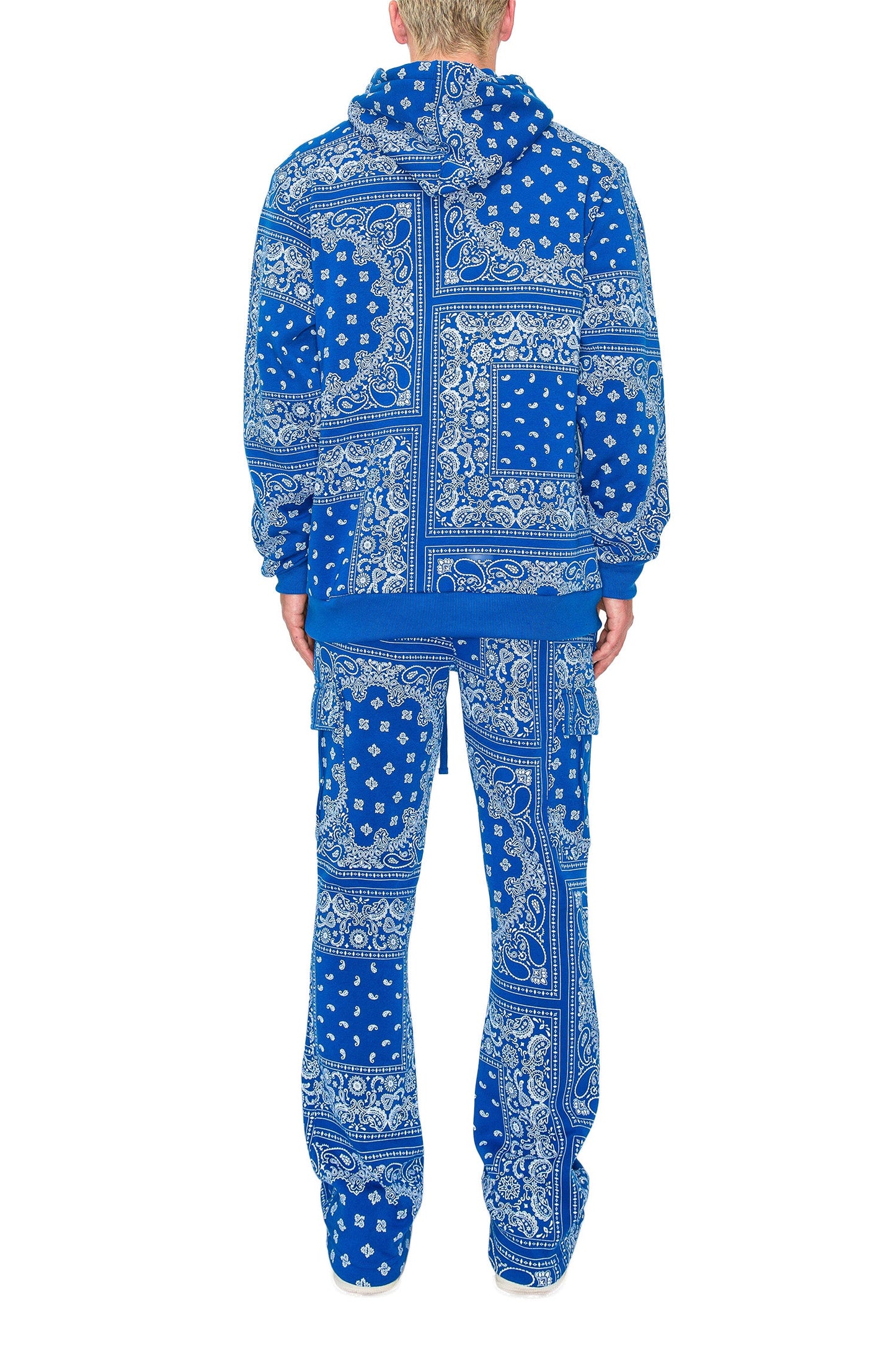 Men's Bandana Pullover Cargo Flared Fleece Set