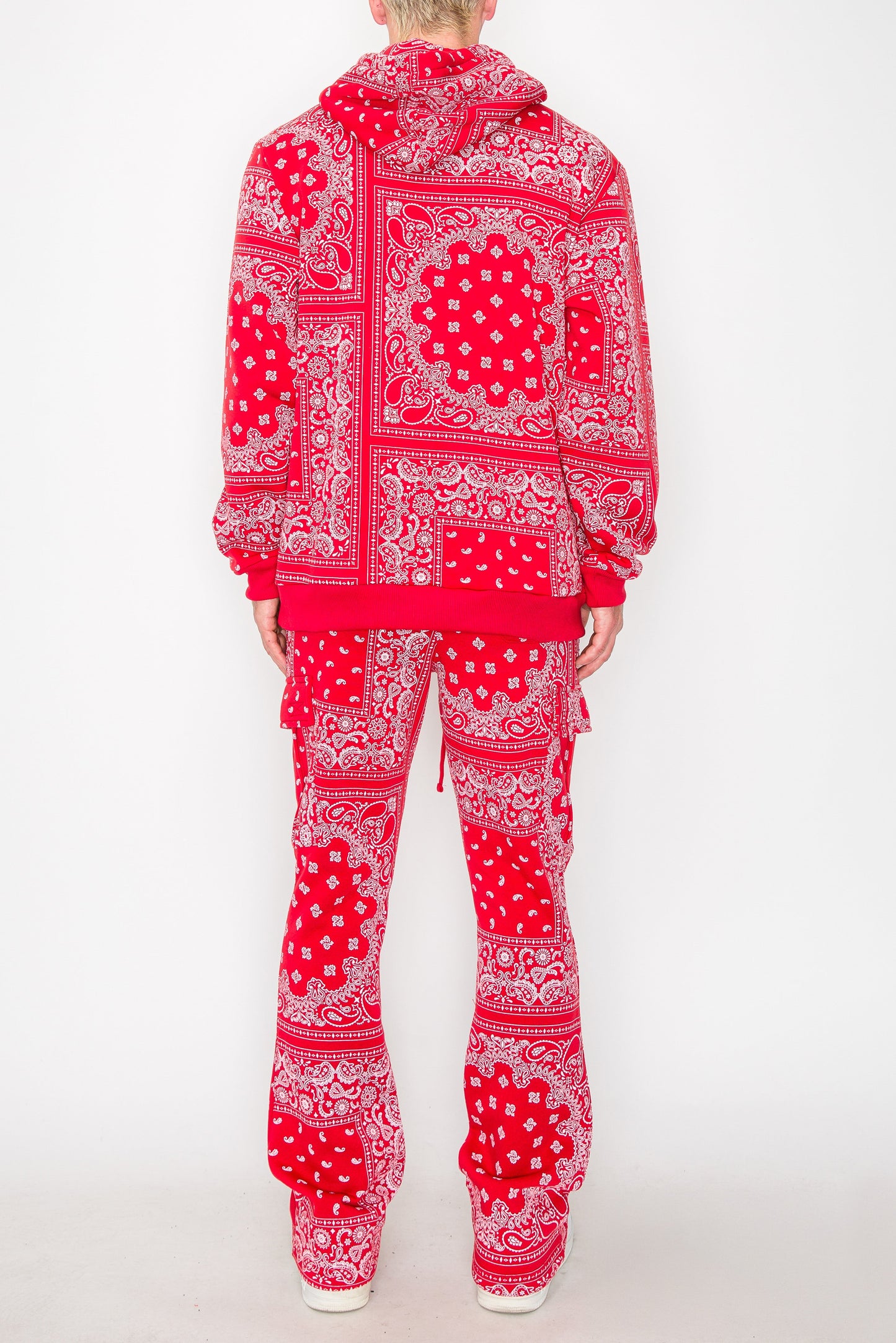 Bandana Pullover Cargo Flared Fleece Set