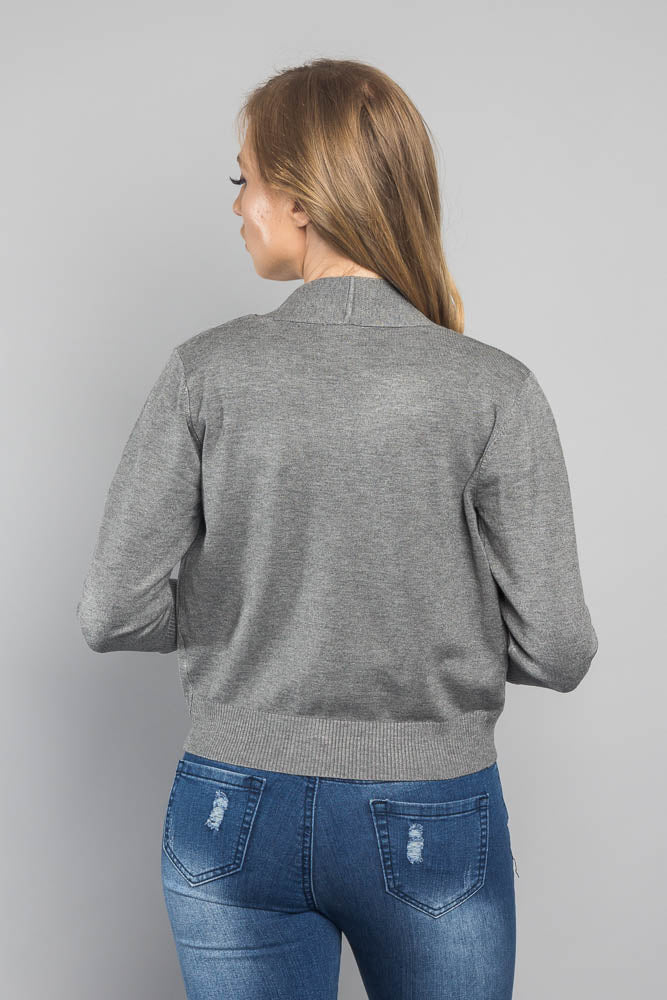 Women's Classic 3/4 Sleeve Cropped Cardigan