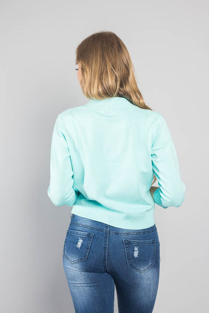 Women's Classic 3/4 Sleeve Cropped Cardigan