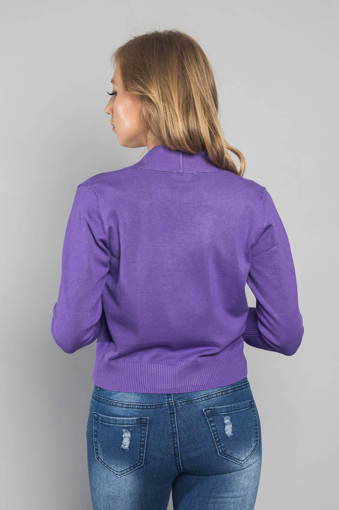 Women's Classic 3/4 Sleeve Cropped Cardigan