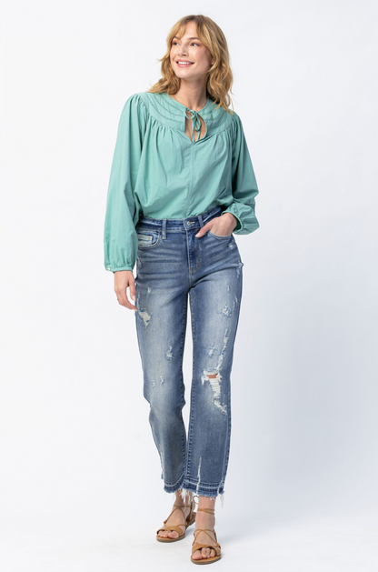 Judy Blue Release Hem Straight Jeans