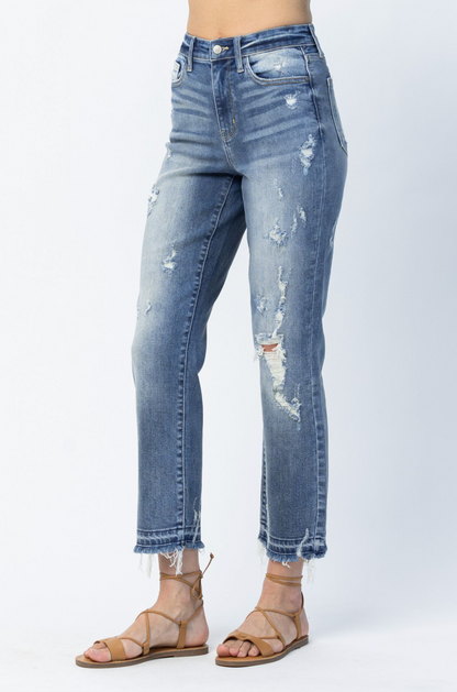 Judy Blue Release Hem Straight Jeans