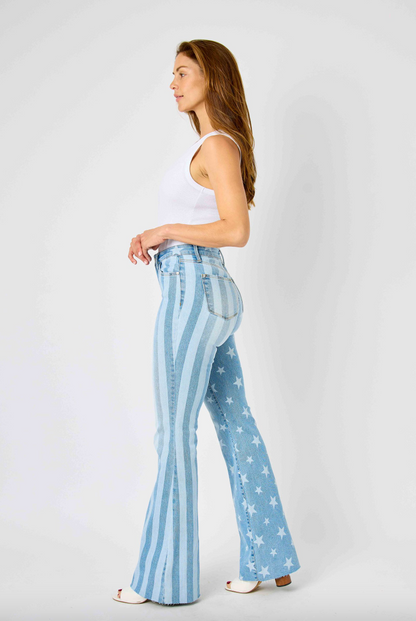 Judy Blue Stars & Stripes Bleach Flare
