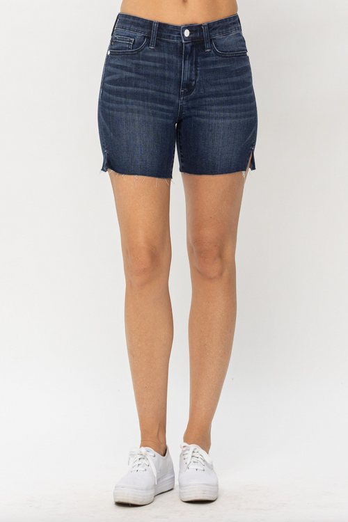 Judy Blue Mid Length Cut Off Shorts
