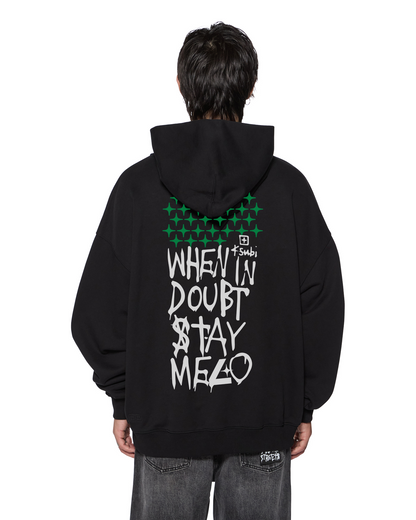 KSUBI X STAYME7O EKCESS HOODIE JET BLACK