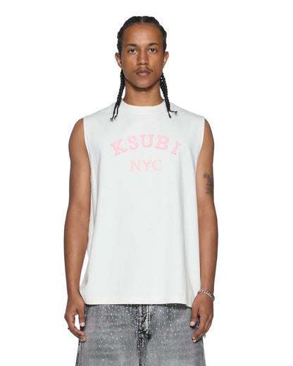 LAYBEL EKCESS CUT OFF TEE TRU WHITE