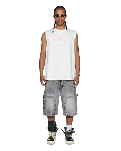 LAYBEL EKCESS CUT OFF TEE TRU WHITE