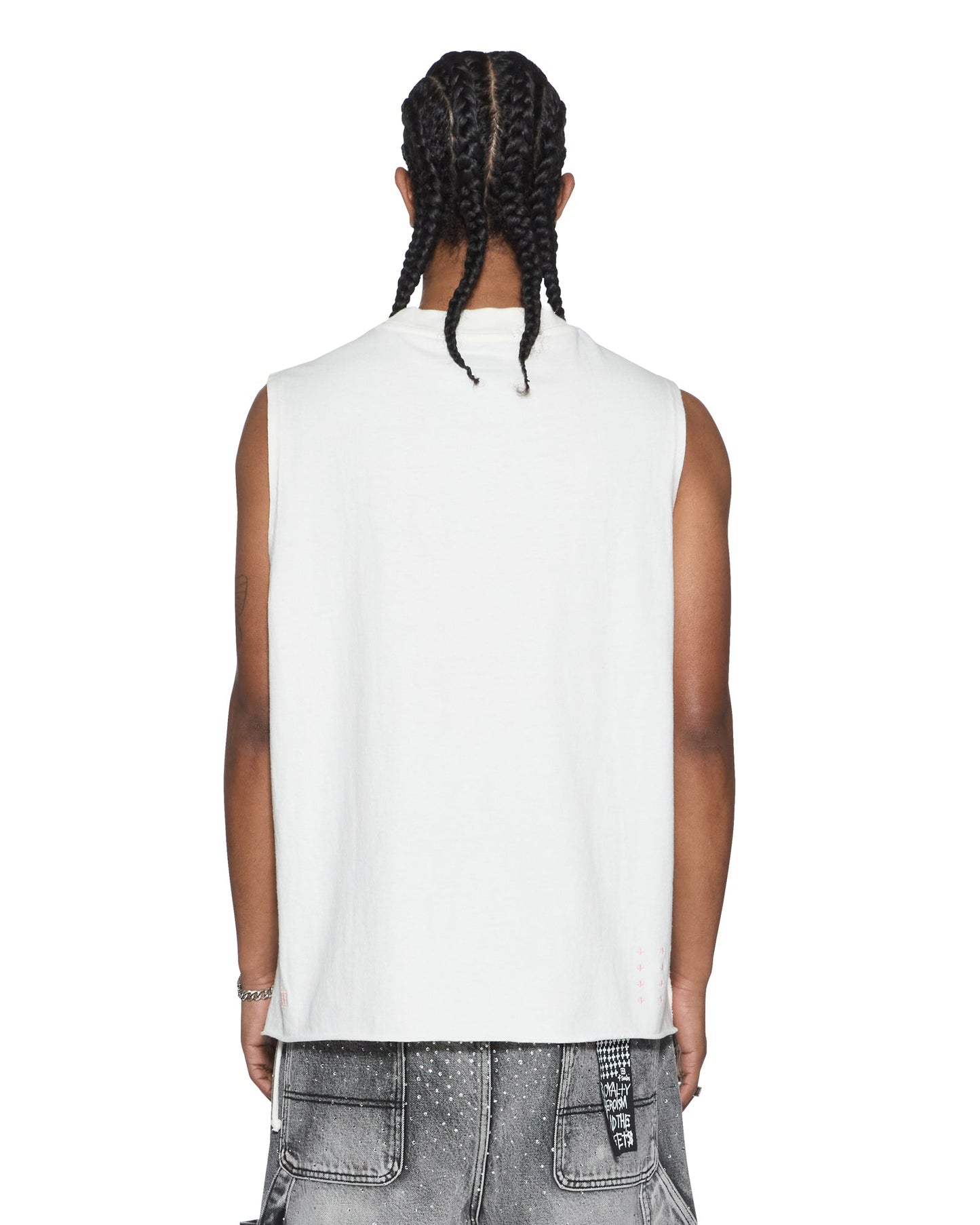 LAYBEL EKCESS CUT OFF TEE TRU WHITE