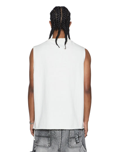 LAYBEL EKCESS CUT OFF TEE TRU WHITE