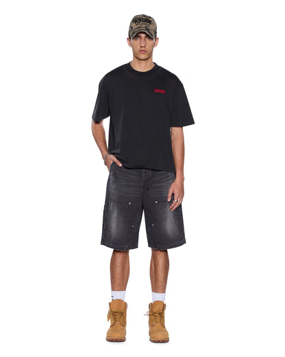 MEKANIK HALEN SS TEE CHARCOAL/RED