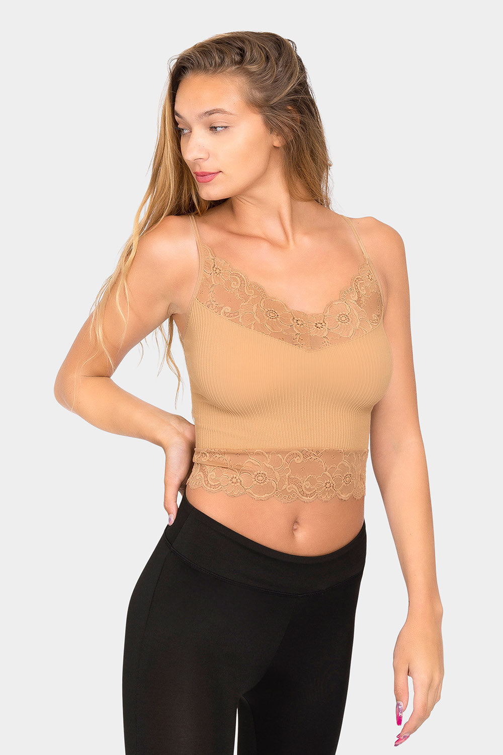 Lace Detail Seamless Cami Top