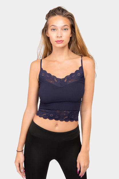 Lace Detail Seamless Cami Top
