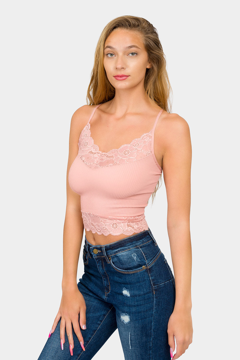Lace Detail Seamless Cami Top