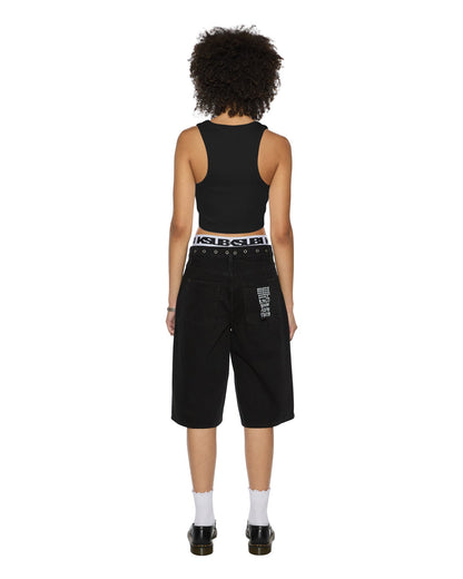 STACKED ORIGIN CROP BLACK