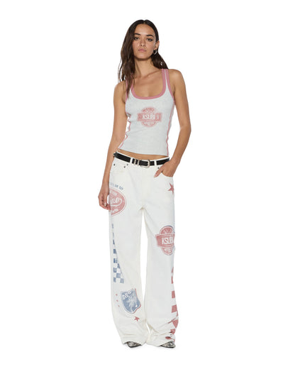 PITT LANE ORIGIN TANK SNOW MARLE/RED